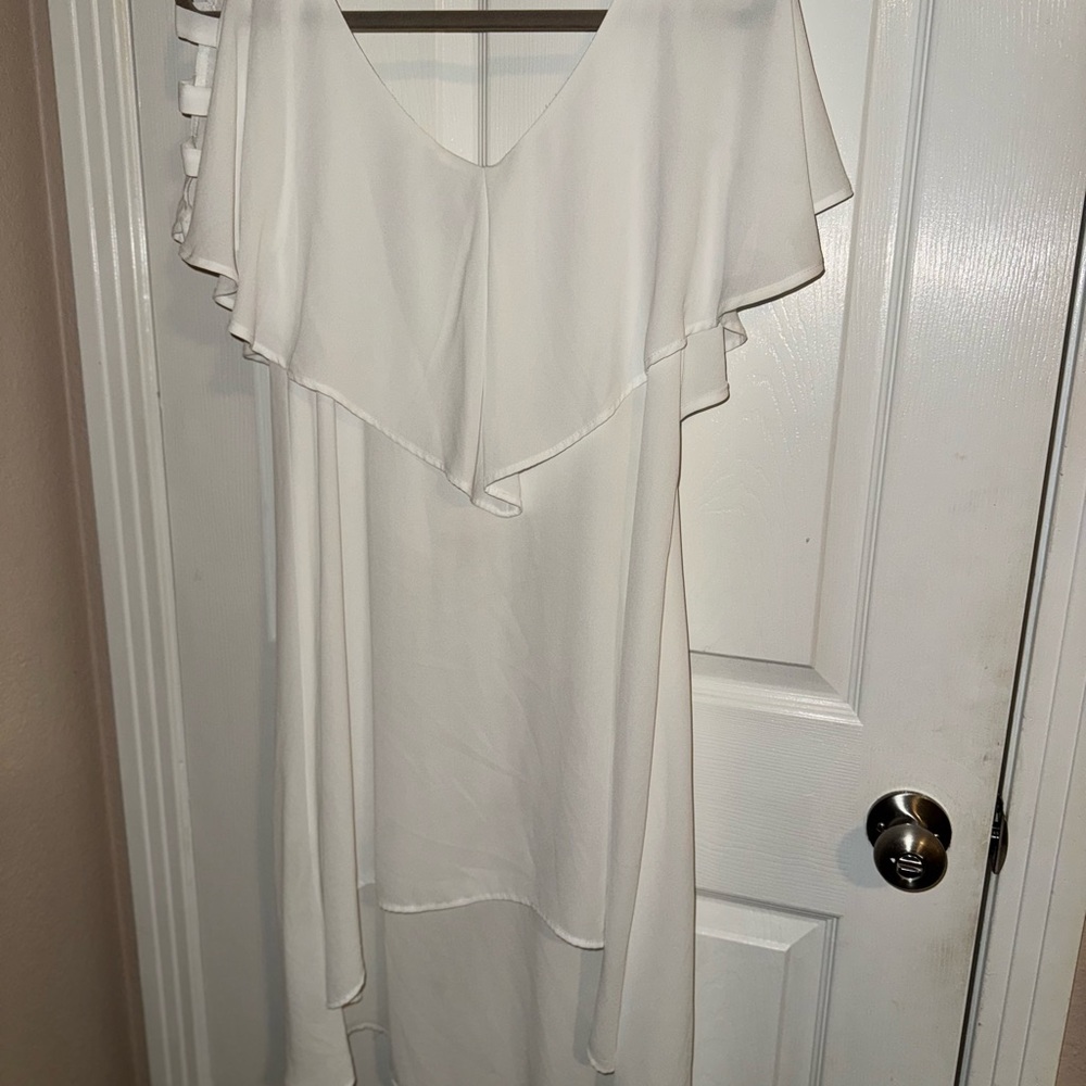 Elegant White Ruffle Dress